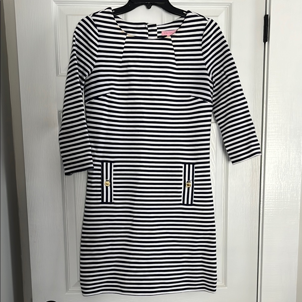 Lilly Pulitzer Navy and White Striped Dress
